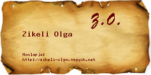 Zikeli Olga névjegykártya